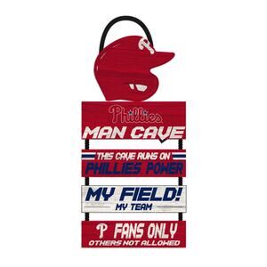 Philadelphia Phillies Wooden Helmet Man Cave Dangle Sign